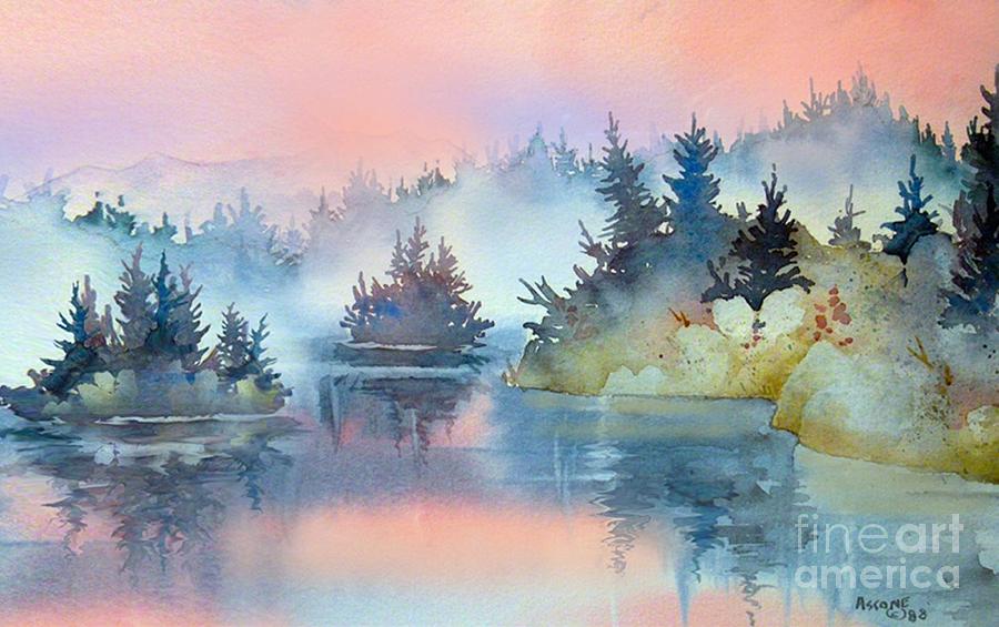 Tree Painting - Mist at Sunrise by Teresa Ascone