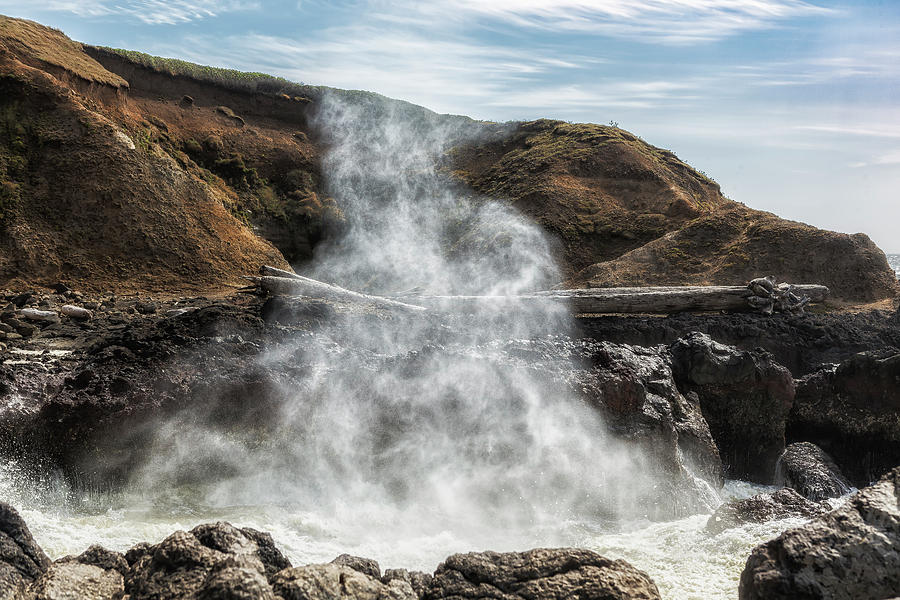 Mist Creature Rising from Spouting Horn Photograph by Belinda Greb