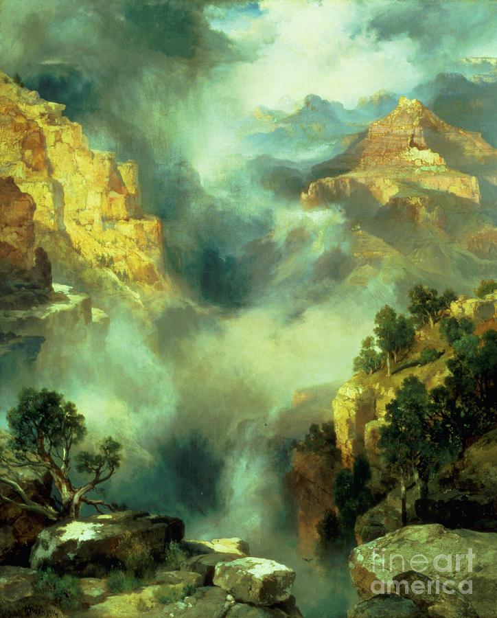 Mist in the Canyon Painting by Thomas Moran