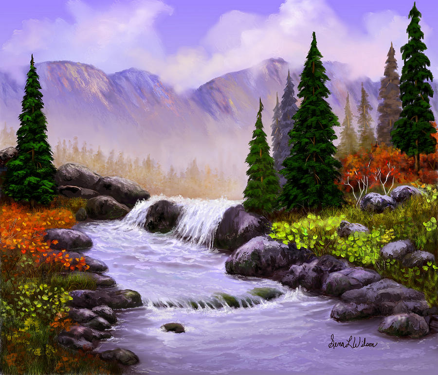 Mist in the Mountains Painting by Sena Wilson
