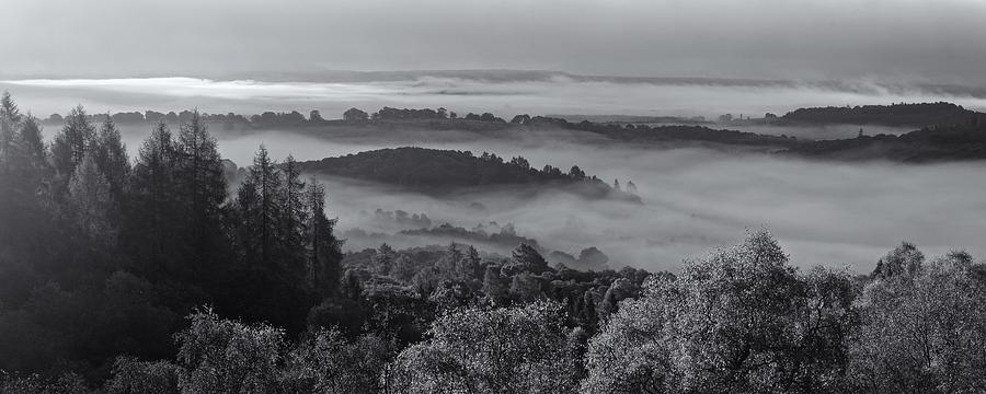 Mist layers over Aberfoyle Photograph by Stephen Taylor