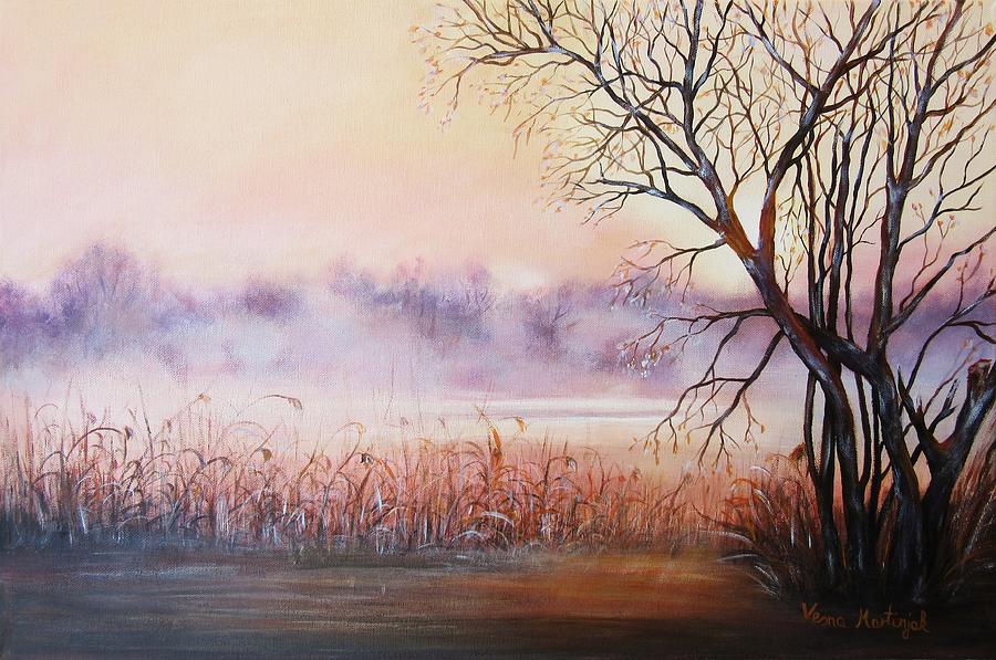 Mist On The River Painting by Vesna Martinjak