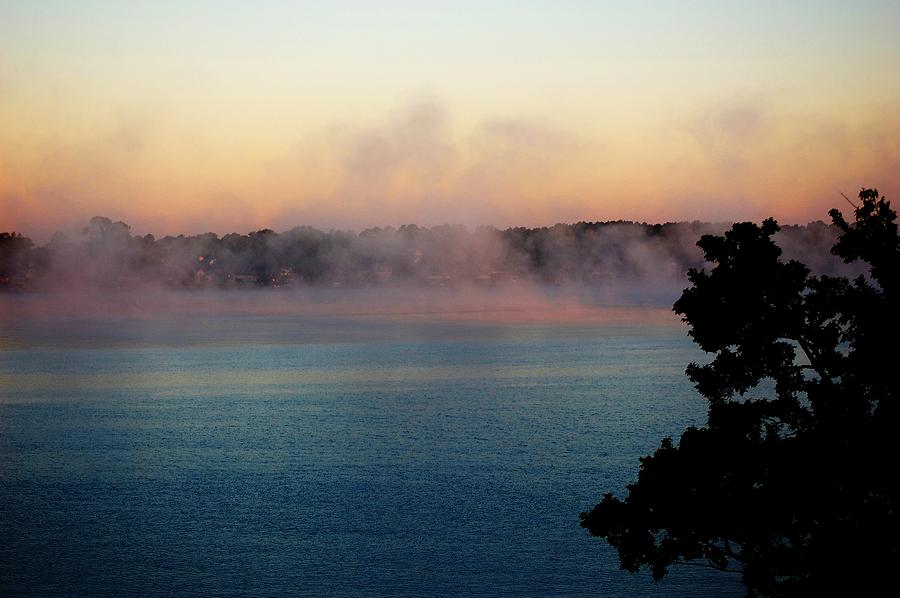 Landscape Photograph - Mist over Lake Conroe Texas by David Lane