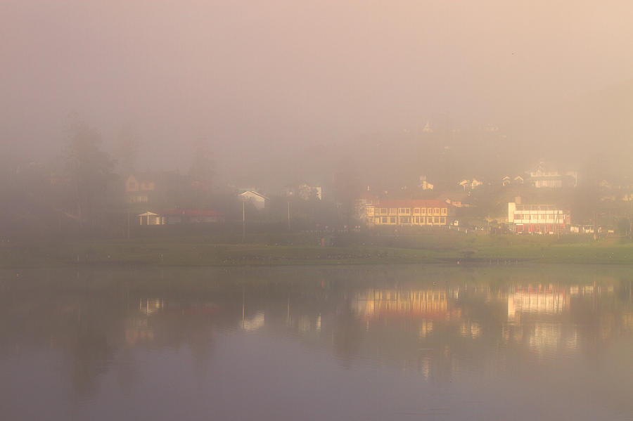 Mist over Lake Gregory Photograph by Hitendra SINKAR