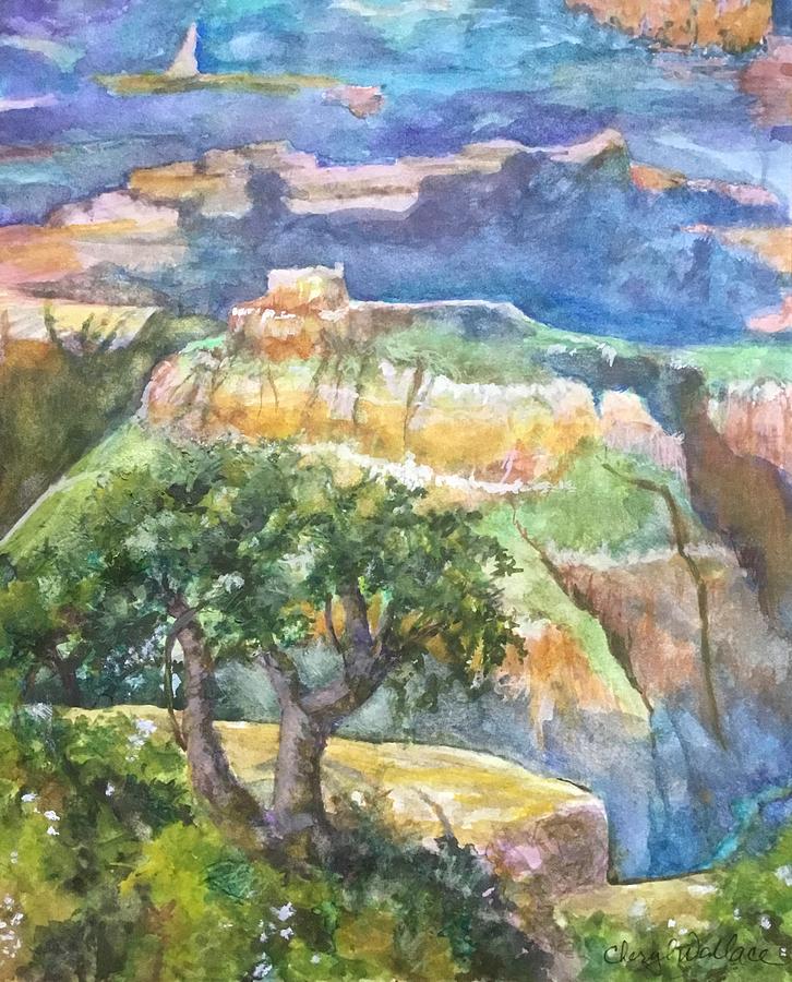 Mist Over the Canyon Painting by Cheryl Wallace