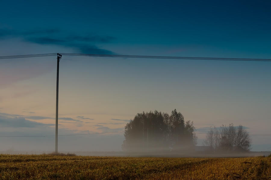 Barn Photograph - Mist Rising Early In The Evening by Jukka Heinovirta