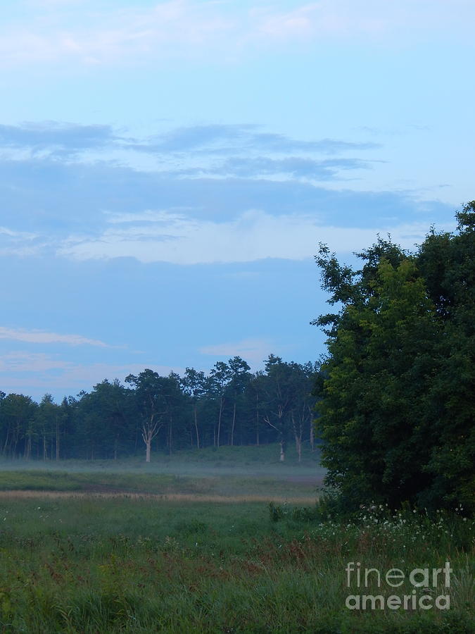 Mist Rolls In And Blue Sky At Sunset Photograph by Priscilla Batzell Expressionist Art Studio Gallery