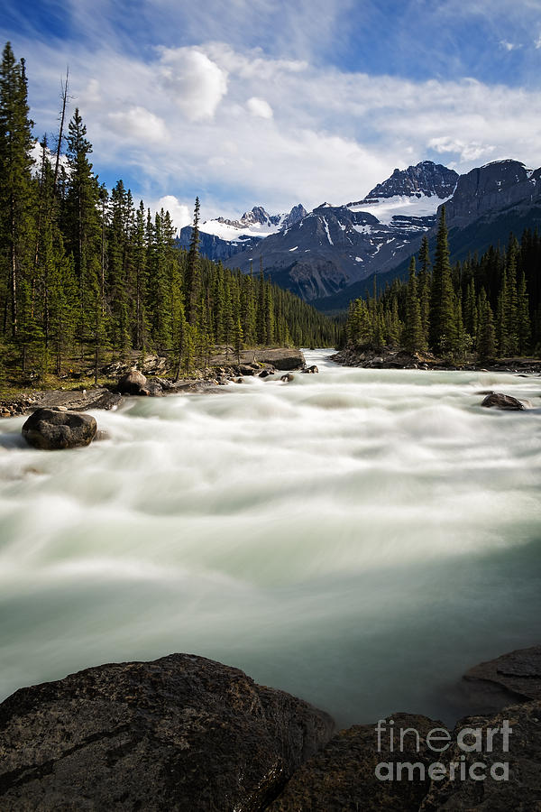 Mistaya River  in Banff National Park Photograph by Bryan Mullennix