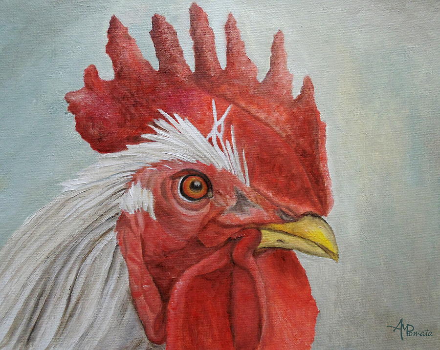 Mister Rooster Painting by Angeles M Pomata