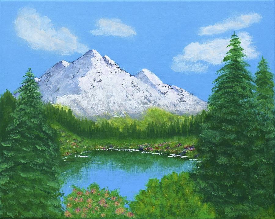 Mountain Painting - Calm Mountain Lake by Larysa Kalynovska