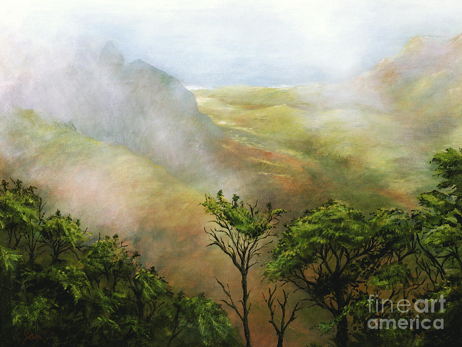 Mists of Kalalau Painting by Sandra Blazel - Printscapes