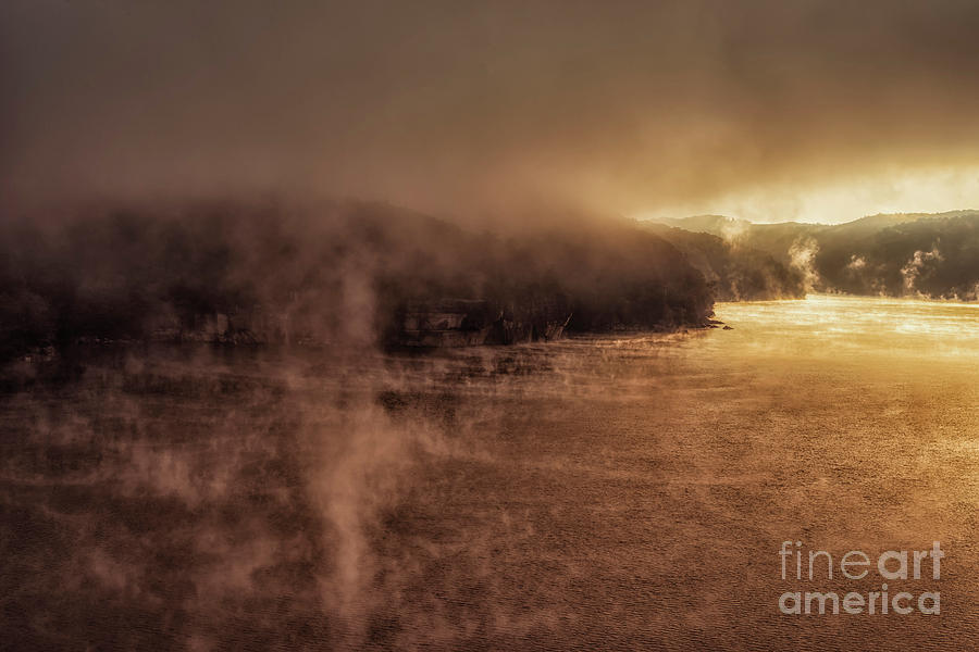 Summer Photograph - Mists of Morning Summersville Lake by Thomas R Fletcher