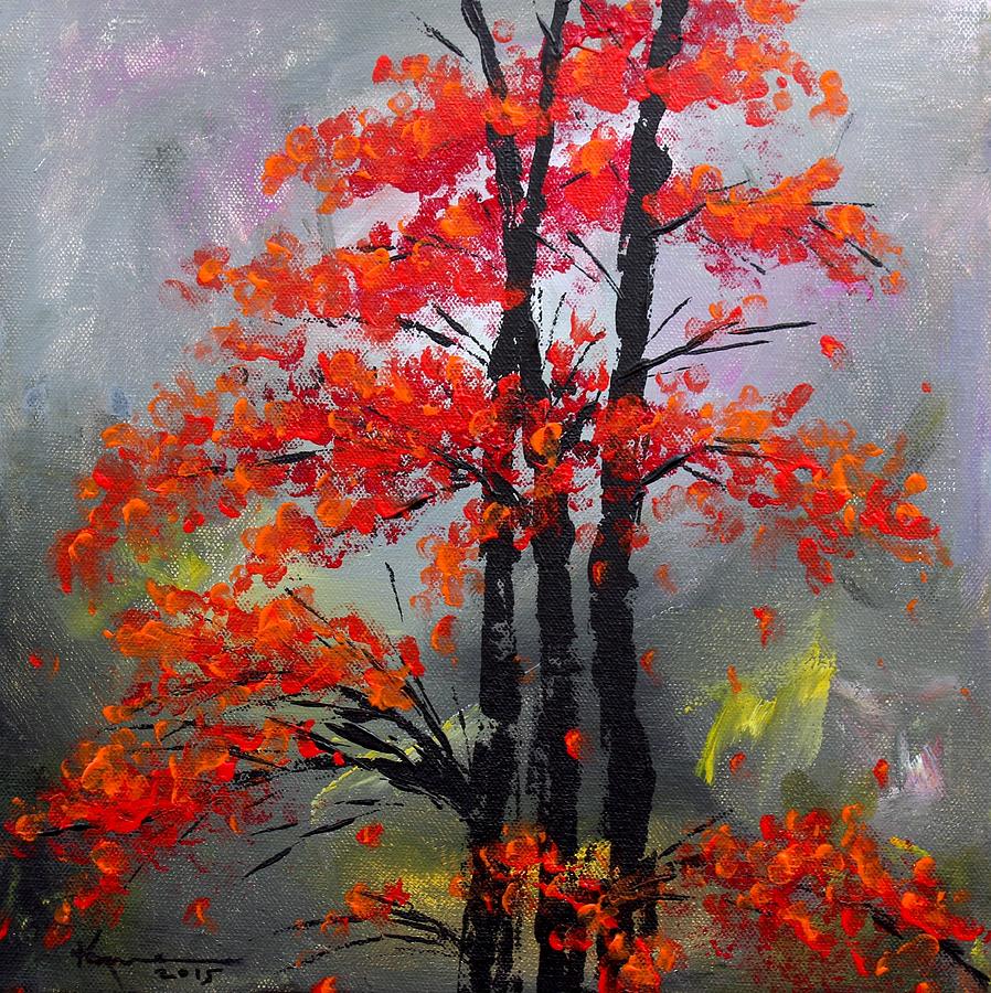Misty Autumn Painting by Kume Bryant