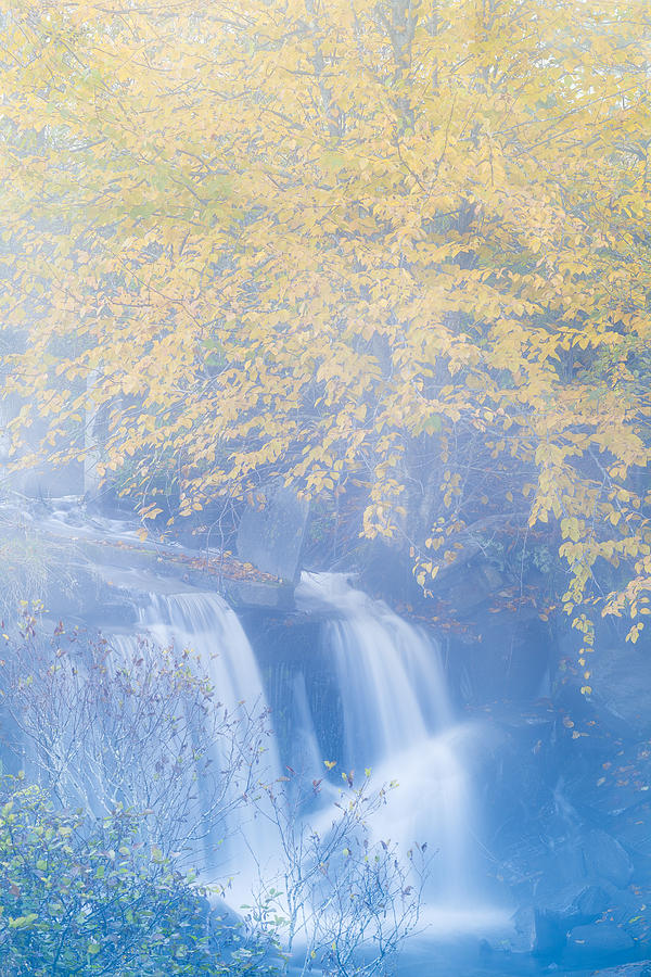 Misty Autumn Waterfall Photograph by Alan L Graham