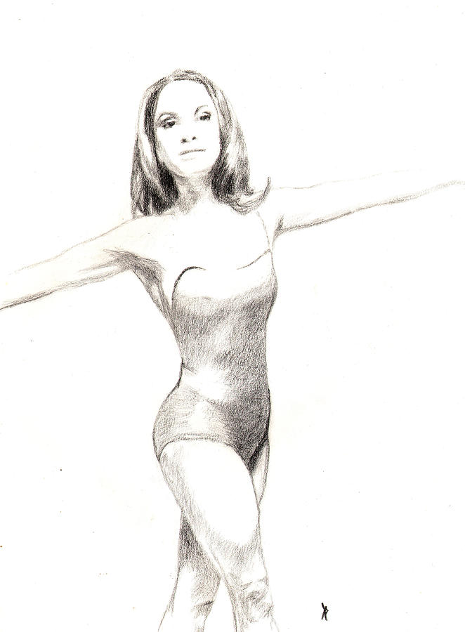 Misty Ballerina Dancer II Drawing by Lee McCormick