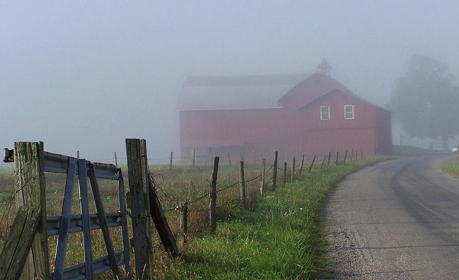 Misty Barn Photograph by Christine Lathrop