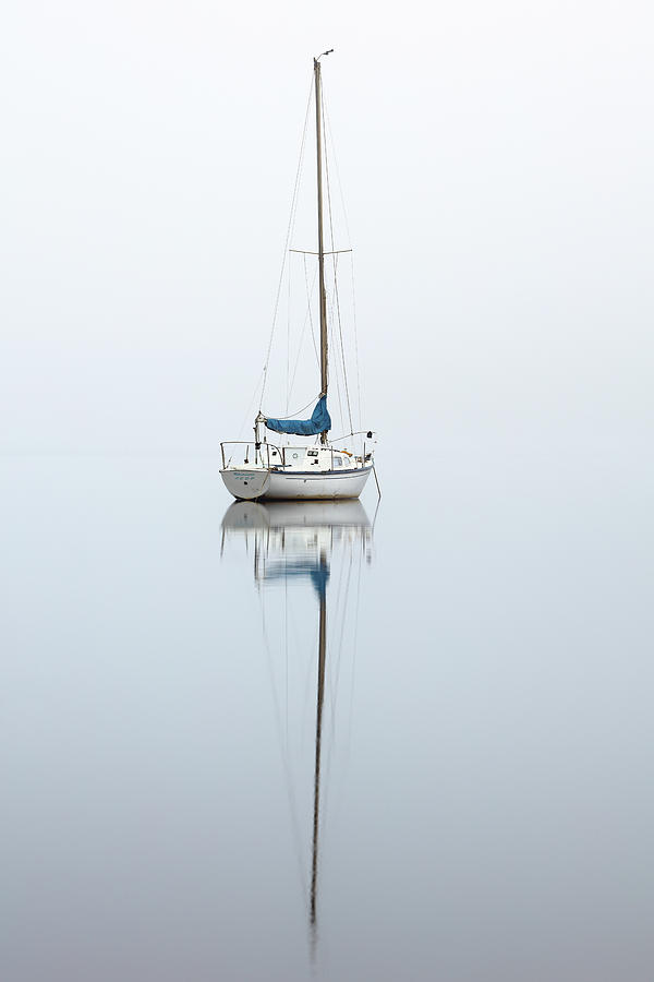 Misty boat Photograph by Grant Glendinning