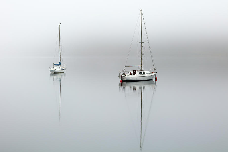 Misty Boats Photograph by Grant Glendinning