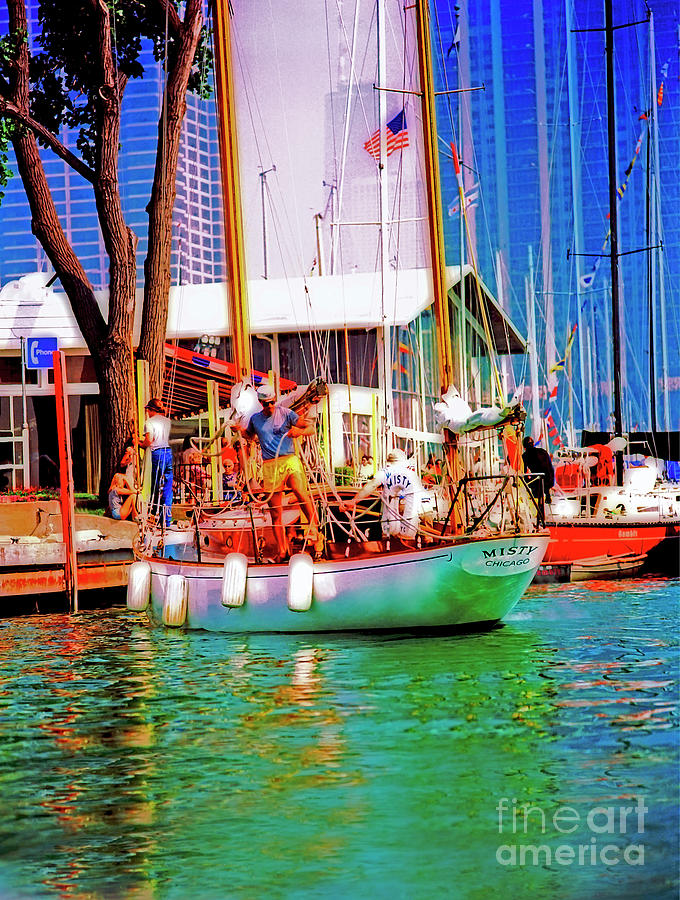 Misty Chicago  Chicago Yacht Club Photograph by Tom Jelen