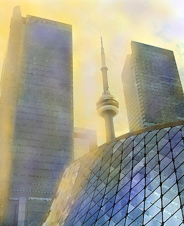 Misty CN Tower Digital Art by Ian  MacDonald