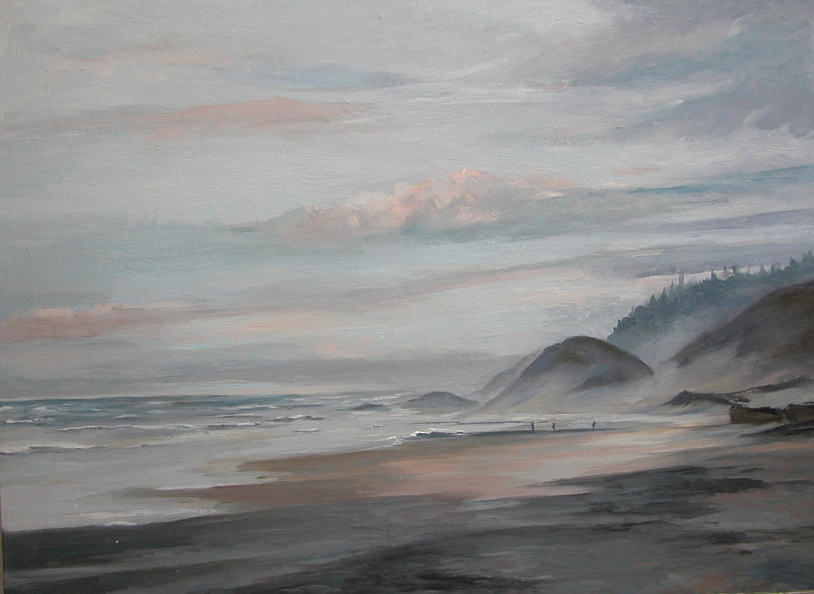 Misty Coast Painting by Synnove Pettersen