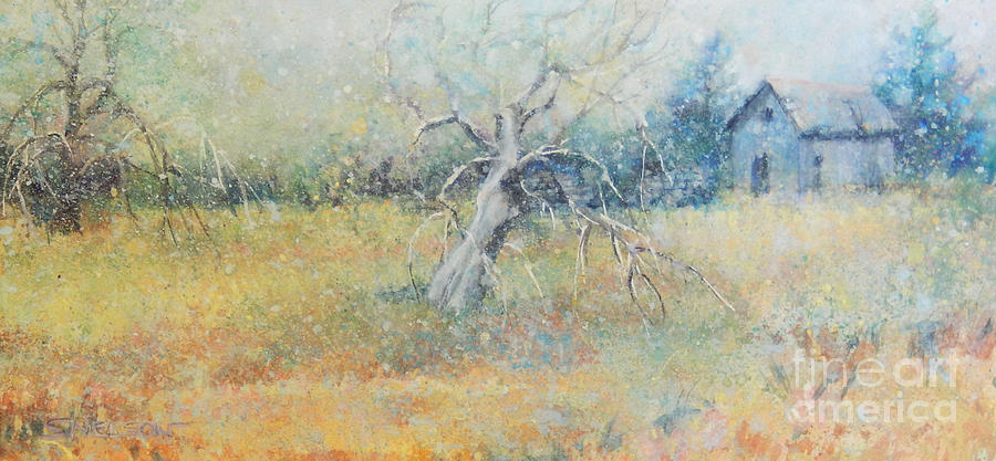 Misty Country  Day  Painting by Sharon Nelson-Bianco