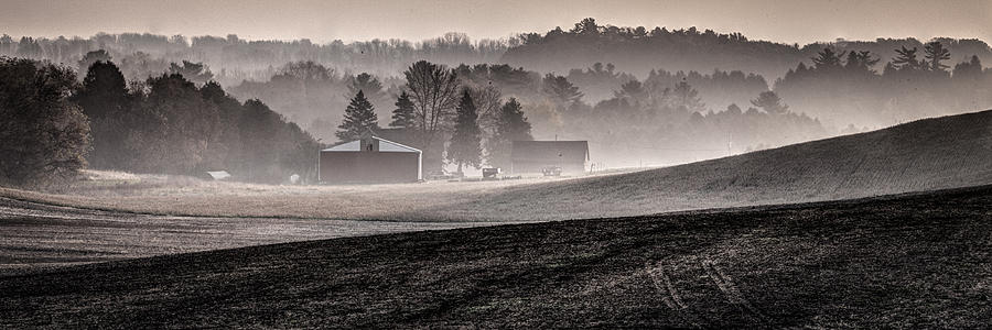 Fall Photograph - Misty Farm by David Heilman