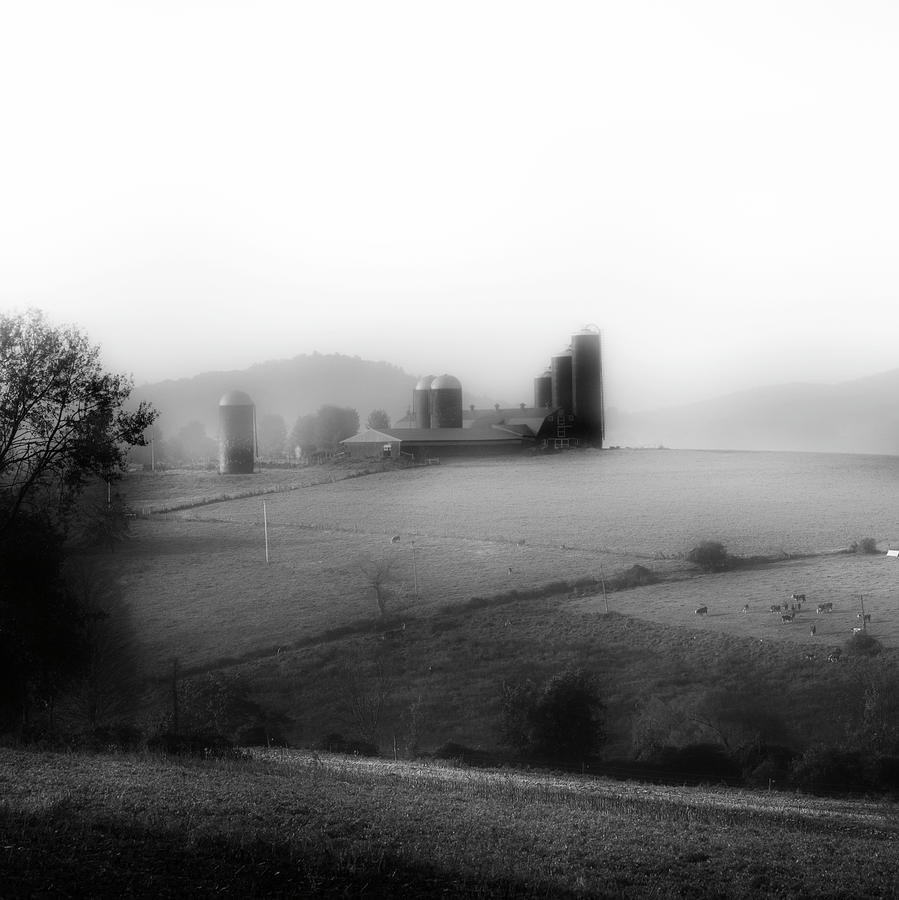 Misty Farm Square Photograph by Bill Wakeley