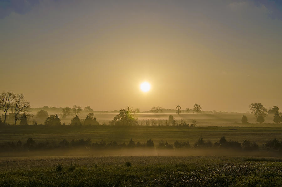 Misty Gettysburg Sunrise Photograph by Bill Cannon