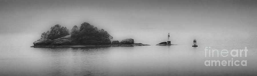Misty Island bw Photograph by Jerry Fornarotto