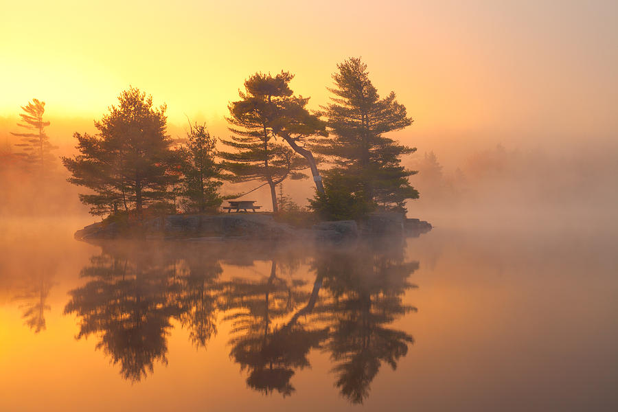 Misty Island Sunrise Photograph by Irwin Barrett
