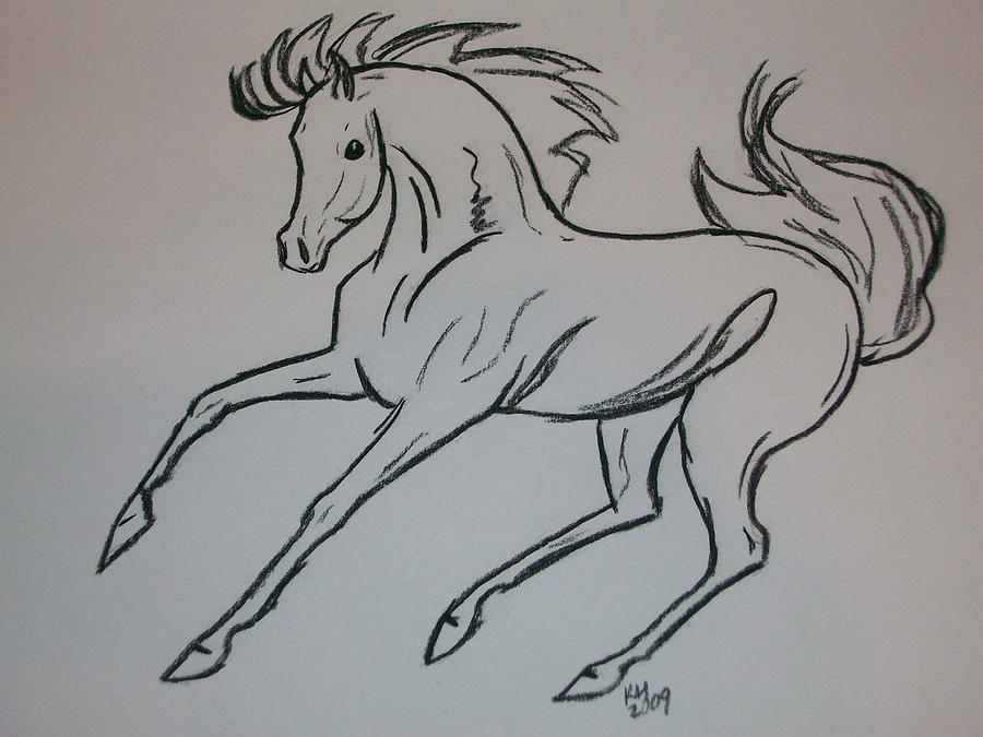 Horse Drawing - Misty by Kristen Hurley