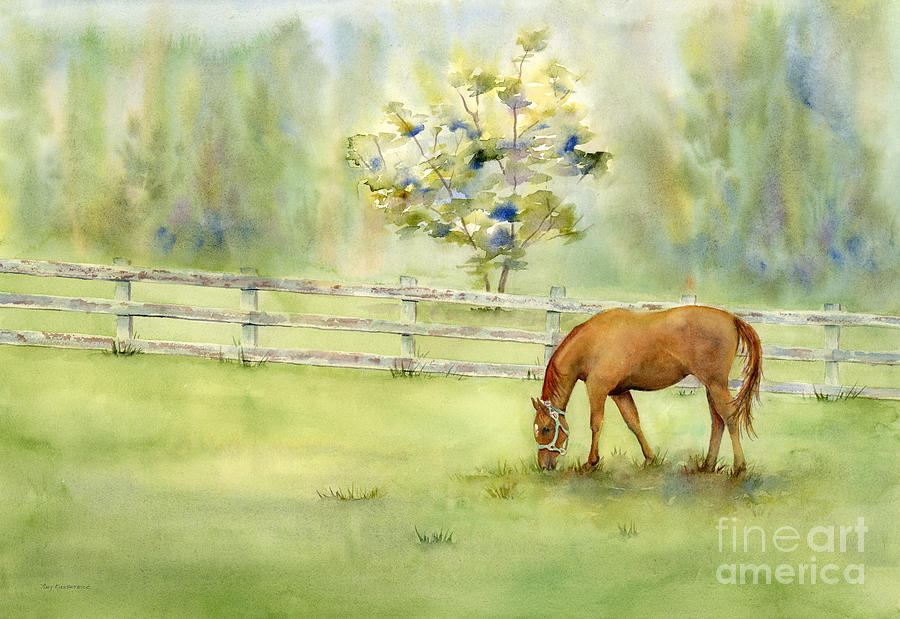 Horse Painting - Misty Morning by Amy Kirkpatrick