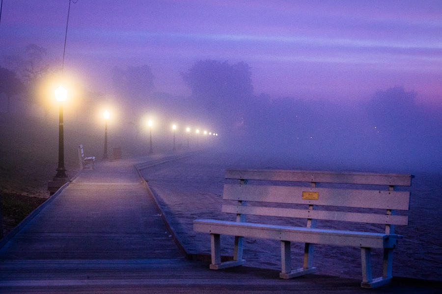 Misty Morning Boardwalk Photograph by Bill Pevlor