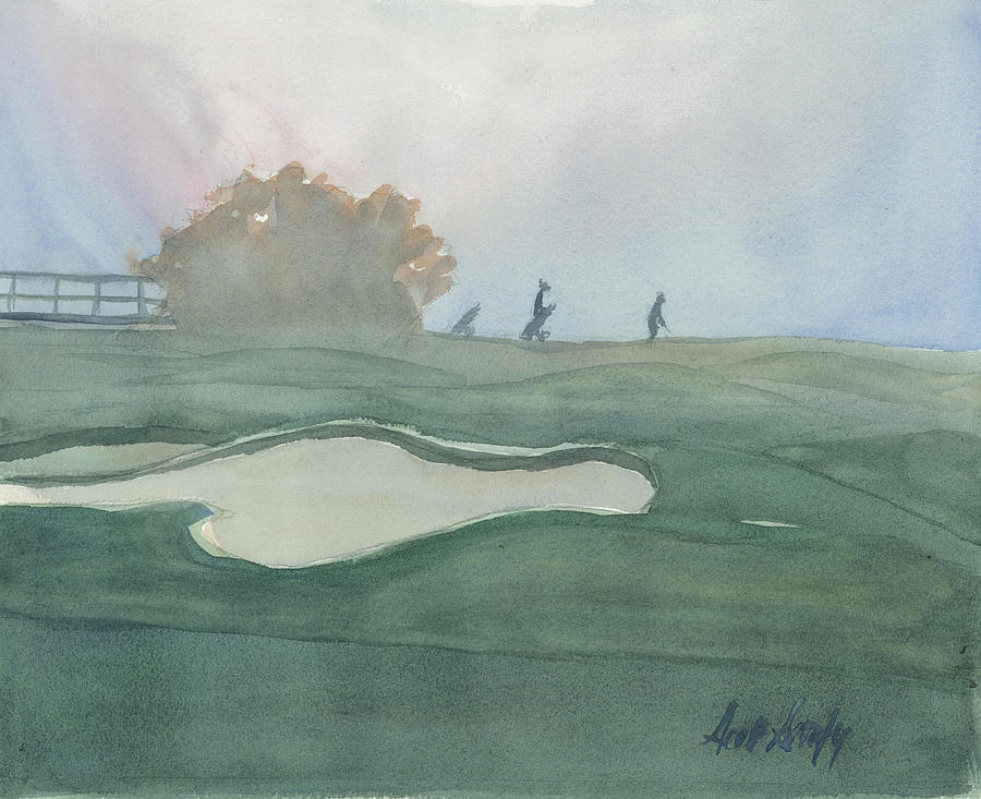 Misty Morning Golf Painting by Scott Serafy