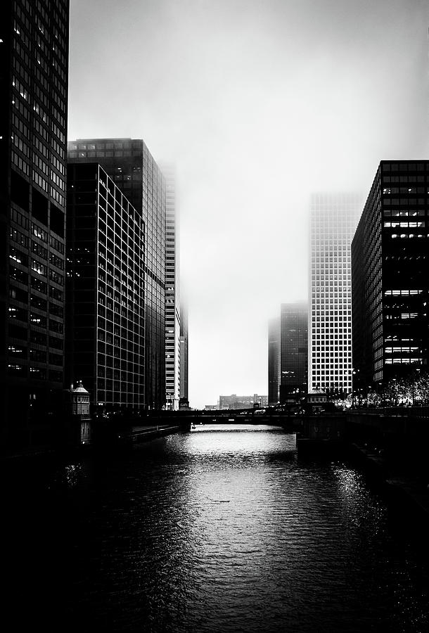 Misty morning in Chicago Photograph by John Unwin