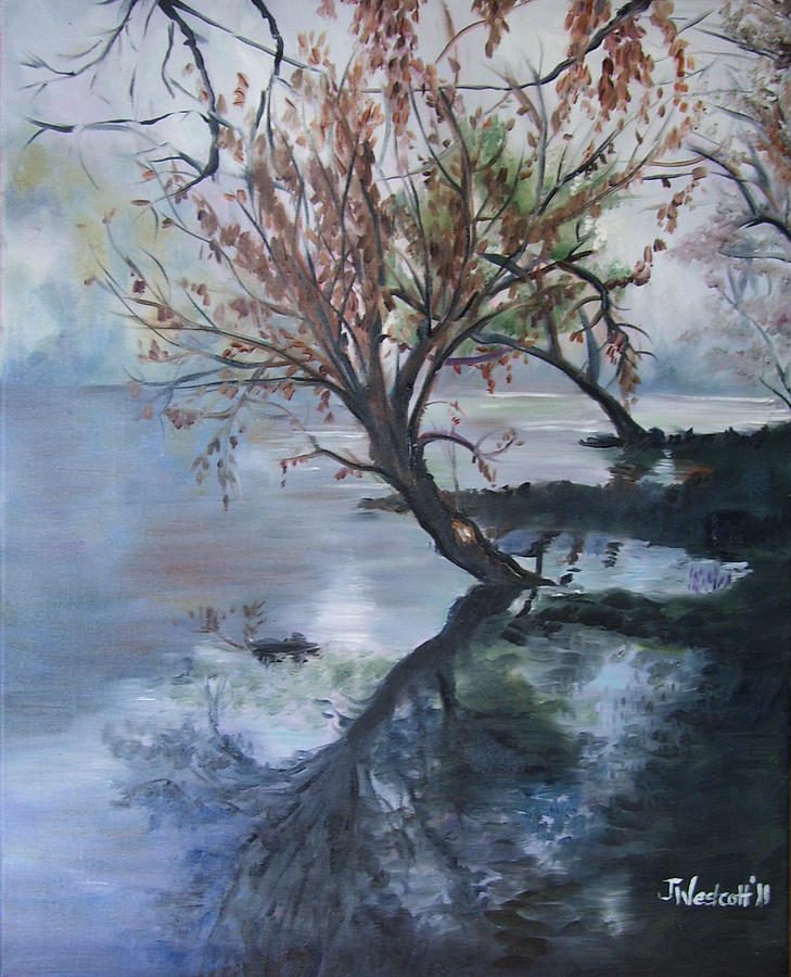 Tree Painting - Misty Morning by Jeni Westcott