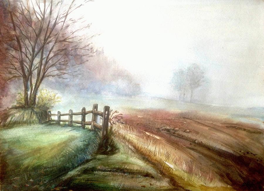 Misty morning Painting by Katerina Kovatcheva