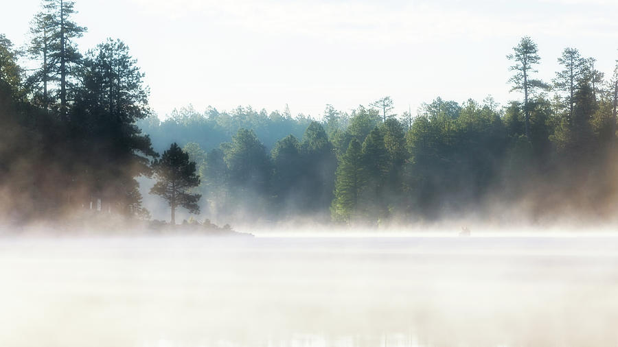 Summer Photograph - Misty Morning Lake at Sunrise by Good Focused