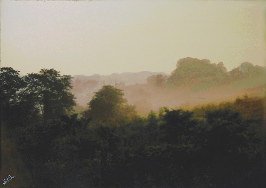 Misty Morning Maryland Landscape Original Fine Art Painting Painting by G Linsenmayer