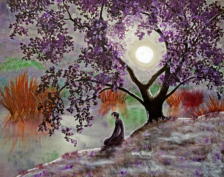 Misty Morning Meditation Painting by Laura Iverson