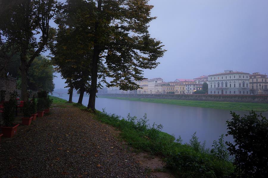 Misty Morning on the Arno Photograph by Weir Here And There