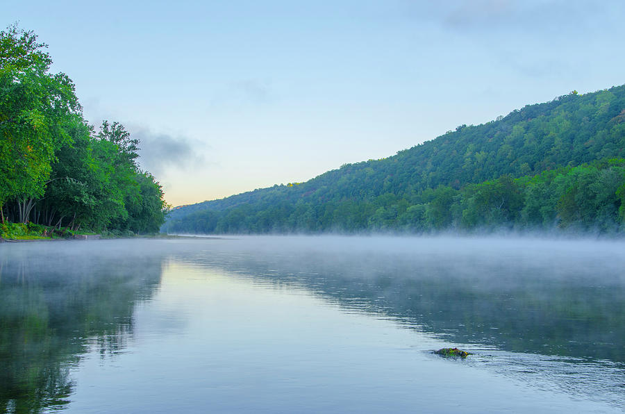 Misty Morning on the Delaware Photograph by Bill Cannon