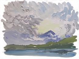 Misty Morning Skidegate Inlet Painting by Alfred Muma