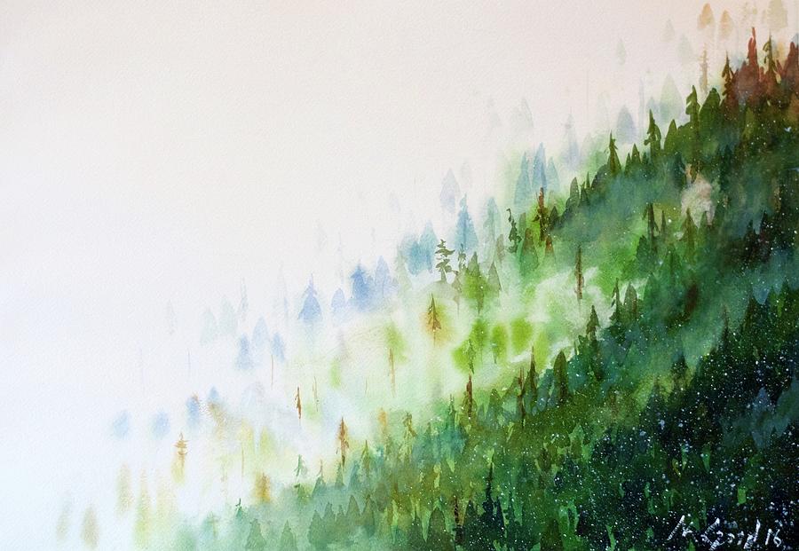 Tree Painting - Misty Mountains by Max Good