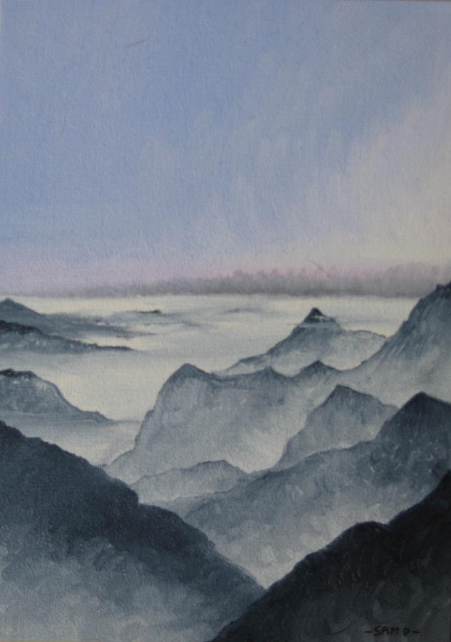 Mountain Painting - Misty Mountains by Sam Dunford