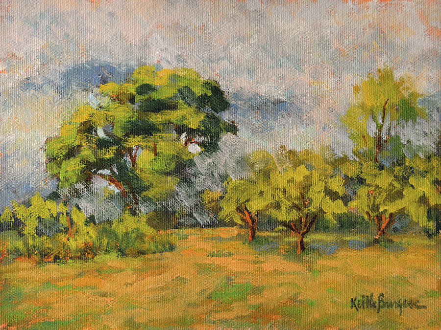 Misty Orchard Painting by Keith Burgess - Fine Art America