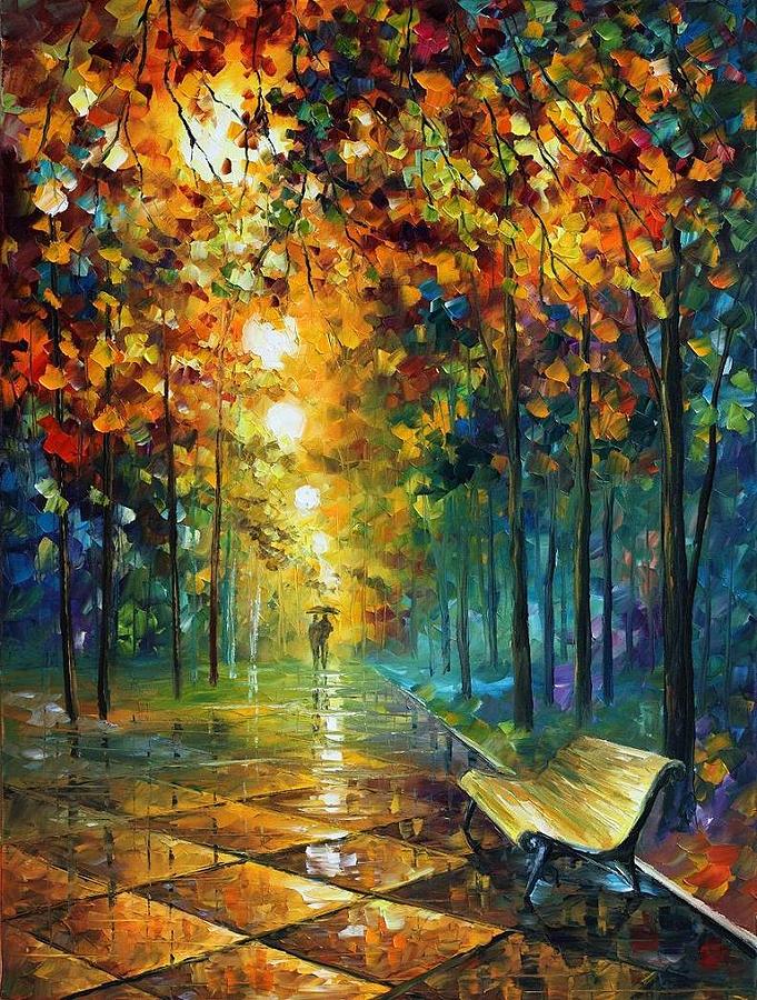 Afremov Painting - Misty Park by Leonid Afremov Afremov Painting - Misty Park by Leonid Afremov