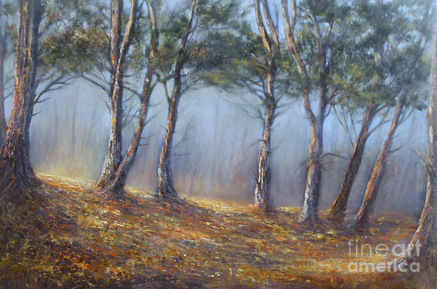 Misty Pines Painting by Valerie Travers
