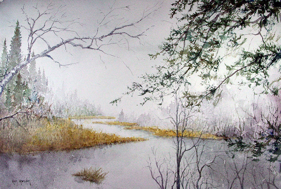 Misty  River Morning Painting by Ken Marsden
